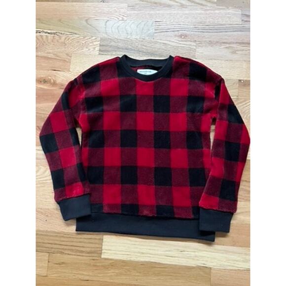 Abercrombie Kids Red Buffalo Check Fleece PJ Set (Size 7/8) - Picture 2 of 6